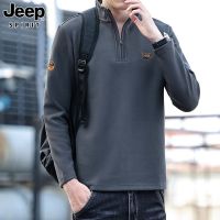 JEEP SPIRIT 男士潮流卫衣半拉链刺绣休闲商务时尚上衣