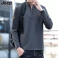 JEEP SPIRIT 男士潮流卫衣半拉链刺绣休闲商务时尚上衣