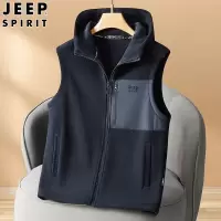 JEEP SPIRIT秋冬新款潮流休闲马甲摇粒绒户外连帽男士外套