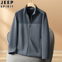 JEEP SPIRIT 新款男士潮流外套加绒保暖时尚刺绣开衫卫衣