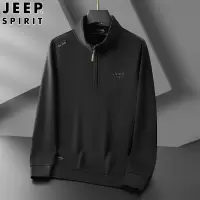 JEEP SPIRIT男士半拉链卫衣百搭休闲刺绣上衣潮流时尚