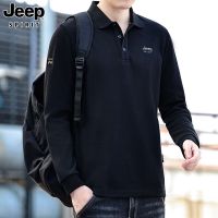 JEEP SPIRIT 男士时尚潮流长袖T恤商务休闲刺绣POLO衫