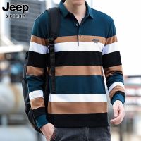 JEEP SPIRIT 男士长袖T恤潮流时尚上衣商务休闲POLO衫