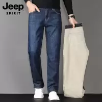 JEEP SPIRIT吉普加绒牛仔裤男士弹力牛仔裤男休闲大码加厚宽松男装裤子