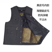 举翼王子秋冬季男士海狸皮毛马甲保暖棉背心真皮草海狸毛皮坎肩