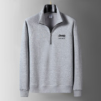 JEEP SPIRIT男士长袖打底衫立领大码半拉链卫衣摇粒绒套头2301