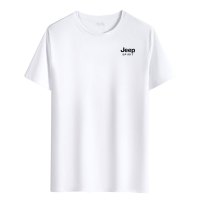 JEEP SPIRIT冰丝男士短袖T恤宽松大码圆领打底衫青年休闲T恤