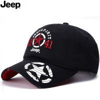 JEEP 吉普棒球帽男帽鸭舌帽水洗破边遮阳帽CA