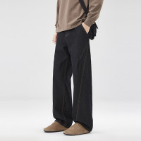 JEEP SPIRIT莱赛尔原牛不色宽松直筒版牛仔裤男生简约百搭原色牛仔男裤子