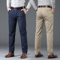 JEEP SPIRIT男裤秋季休闲裤男宽松弹力直筒西裤新款潮流商务中年爸爸裤子