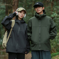 JEEP SPIRIT秋冬情侣款三防户外软壳石墨烯加绒外套男女冲锋通勤外套