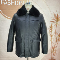举翼王子加厚真皮皮衣男式真毛领可脱卸羽绒服内胆中老年保暖外套