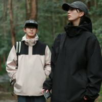 JEEP SPIRIT户外单层硬壳冲锋外套情侣防风防水外套机能登山服