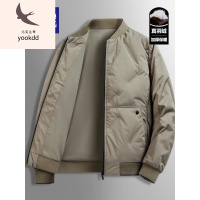 羽绒服男男士羽绒服冬季2022新款夹克棒球领短款爸爸中年商务加厚外套