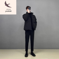 男士羽绒服冬季2022冬季轻熟风羽绒服男士轻薄保暖外套男装立领短款休闲加厚上衣