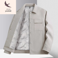 轻薄羽绒服男轻薄款潮牌工装夹克羽绒服男士短款2022秋冬季白鸭绒休闲翻领外套