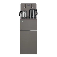 安博尔 多功能饮水机茶吧机下置水桶茶吧机家用冷热两用智能遥控全自动高端客厅 T308B Plus 咖啡色{冰热款}