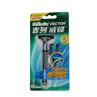 吉列威锋旋转双层刀片买6刀片送1刀架