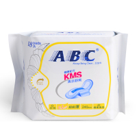 ABC日用卫生巾 轻透薄棉柔 240mm*18片(含KMS健康配方)