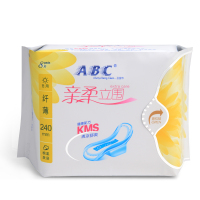 ABC 卫生巾 日用 亲柔立围纤薄棉柔240mm*8片 (含KMS健康配方)姨妈巾 国产