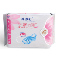 ABC夜用卫生巾 亲柔立围纤薄棉柔280mm*8片 (含KMS健康配方)
