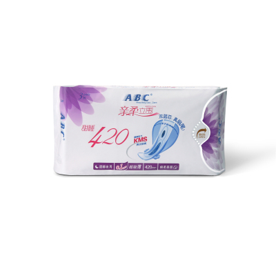 ABC卫生巾夜用加长甜睡420mm3片