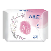 ABC夜用0.08特薄汉方纯棉卫生巾285mm*6片