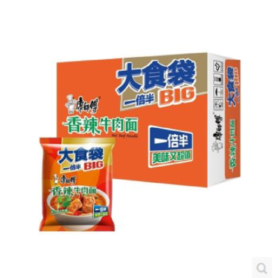 康师傅大食袋香辣牛肉面144g(单袋)