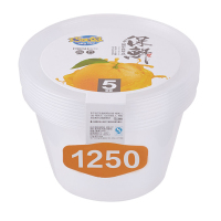 1.25L巧又好圆形保鲜盒5套装0905