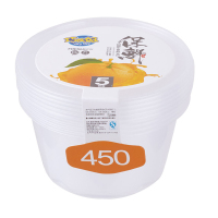 450ml巧又好圆形保鲜盒5套装 0901