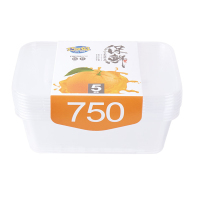 750ml巧又好方形保鲜盒5套装0907