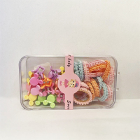 长方形双拼皮筋发夹彩色发圈头绳