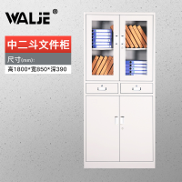 WALJE 000037 中二斗文件柜铁皮柜 档案柜办公室资料柜子