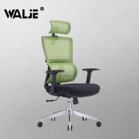 WALJE 000228 办公椅会议椅电脑椅网布转椅人体工学椅护腰老板椅绿色
