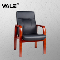 WALJE 000266 办公椅电脑椅实木皮革椅班前椅中班椅