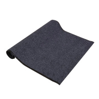 峰呈 FC-0129 双条纹PVC复合地垫走廊过道防滑防水地毯卷垫 商用灰色绒面通道地毯垫