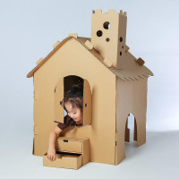 峰呈 FC-0394 diy儿童手工模型制作材料硬纸箱DIY玩具纸壳屋纸板房子