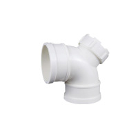 峰呈 FC-0629 管道pvc排水排污管件90°弯头大弯接头带检查口pvc-U排水管配件