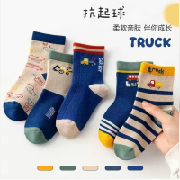新品5双装男女童袜子纯棉宝宝棉袜男孩童袜儿童ins潮袜
