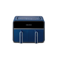 摩飞(Morphyrichards)空气炸锅 家用8L大容量可视双炸篮多功能空气炸烤箱 炸薯条鸡翅机MR8100轻奢蓝