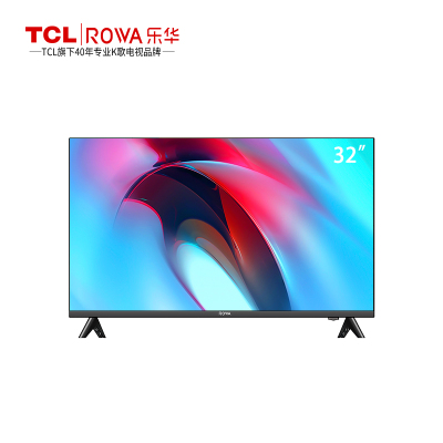TCL乐华32英寸开机无广告蓝光高清液晶平面显示器挂壁家用全面屏电视机