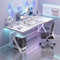 白色电脑桌台式家用电竞桌简约桌子工作台学生学习桌办公桌