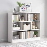 落地置物架简易书架小型收纳柜子分层架卧室客厅格子柜书柜置物