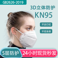 24小时秒发KN95口罩正品独立包装5层加厚高防护高过体口罩(10片/包)