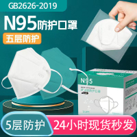 24小时秒发N95口罩正规正品五层防护3d立体独立包装(25片/盒)