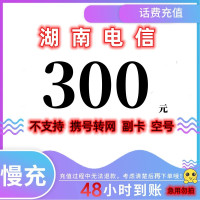 湖南电信 300元 慢充话费 特惠话费 自动充值 电信号码 j0-48小时到账