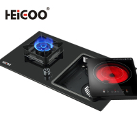 黑狗(HEIGOO)气电灶左气右电可拆分组合不挑锅电陶炉燃气灶电气气电两用灶具台式嵌入式煤气灶二合一体一电一气双灶