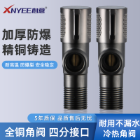 心意卫浴(XNYEE)枪灰色角阀全铜家用冷热4分开关马桶水槽热水器止水阀门XY-05511