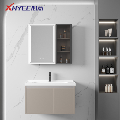 心意卫浴(XNYEE) 浴室柜60CM70cm80CM智能镜柜大储物空间陶瓷一体盆轻奢风不锈钢浴室柜XY-72008
