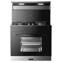 美的[晴空FX90 PRO]集成灶一体式 变频28风量 蒸汽洗 蒸烤炸一体 5.2kW燃气灶美的专利蒸汽洗